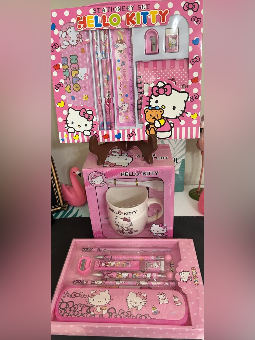 Hello Kitty Pink Kids Stationery & Mug Gift Set
